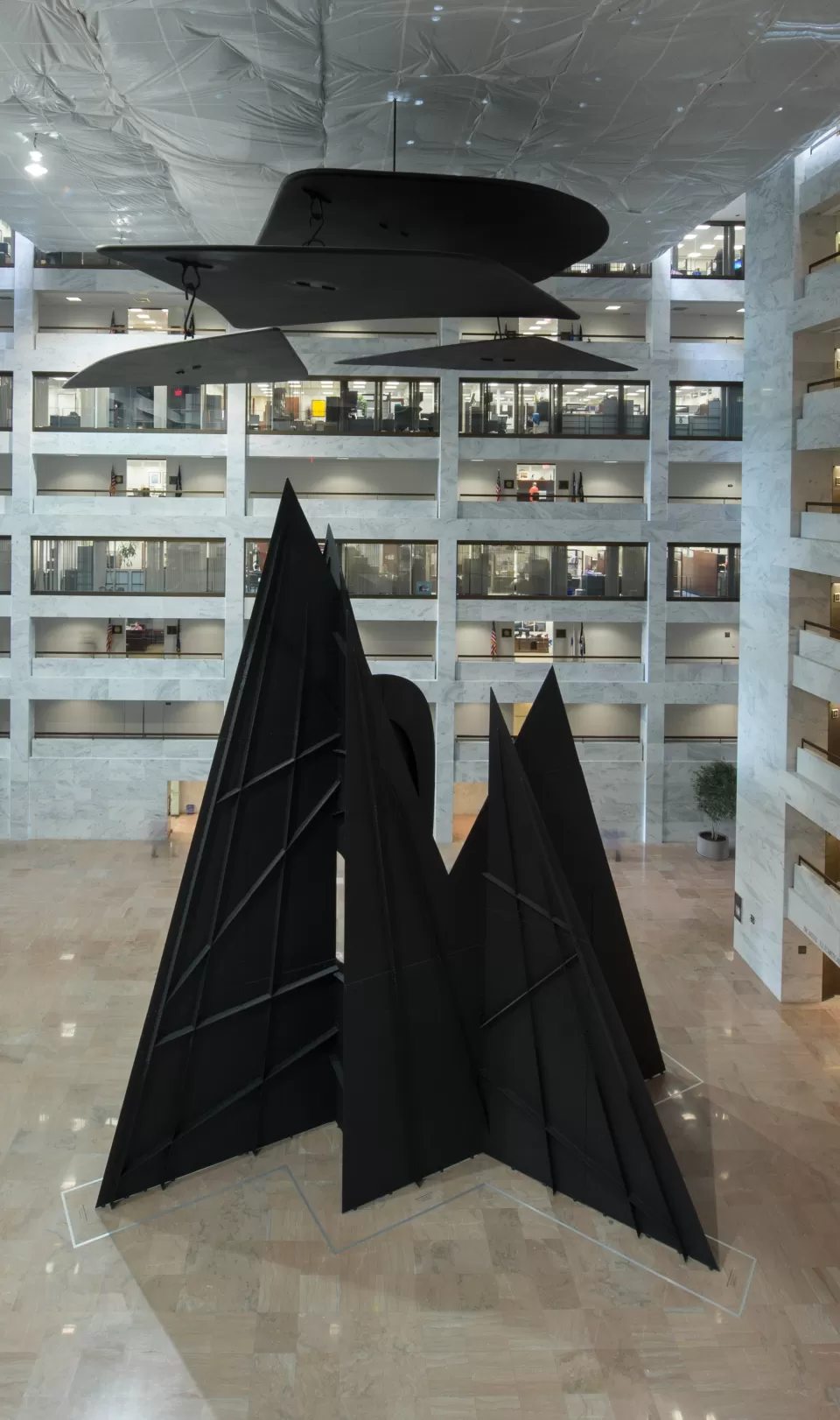 Sculpture in an atrium.