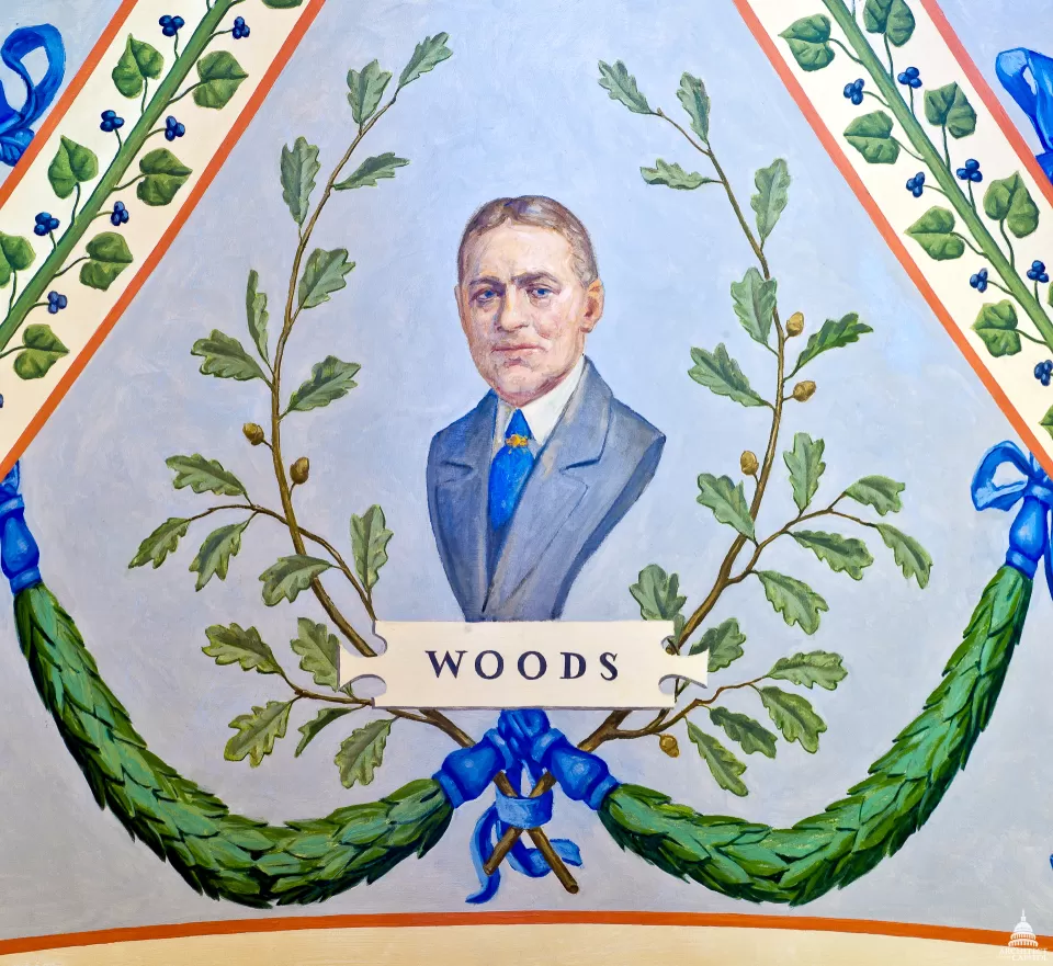 Elliott Woods' painted portrait in the U.S. Capitol's Cox Corridors.