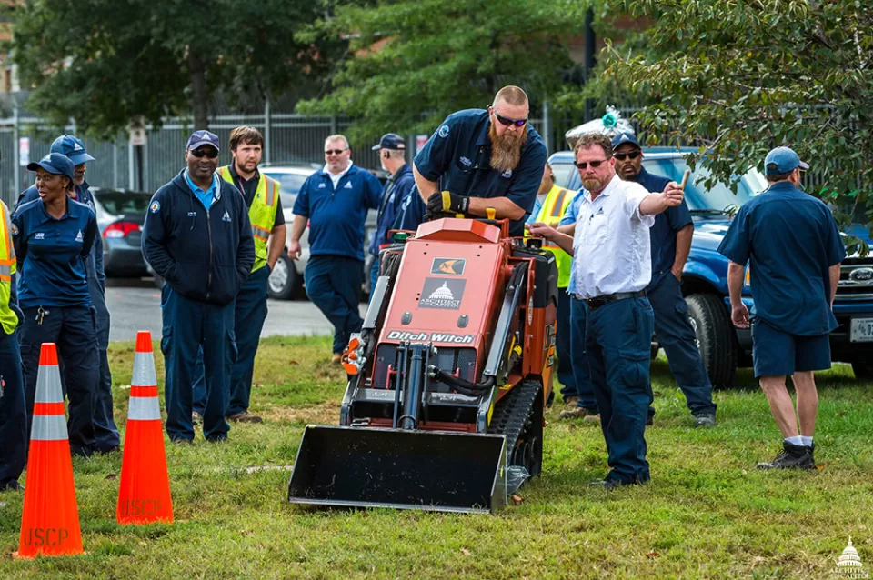 The Snow Rodeo training exercise on a new piece of snow removal equipment, the Ditch Witch SK600 mini skid steer