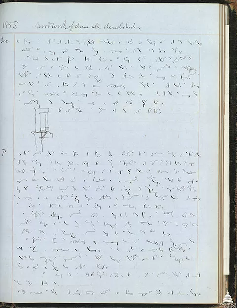 Montgomery C.. Meigs' journal sketch of a bracket for the U.S. Capitol Dome columns.