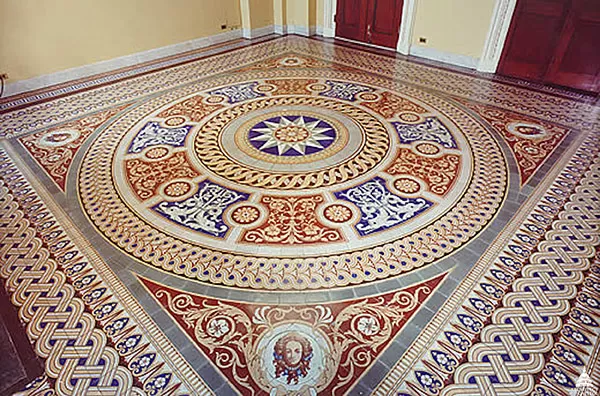 View of a minton tile floor in the U.S. Capitol.