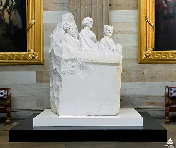 Adelaide Johnson, Portrait Monument to Lucretia Mott, Elizabeth Cady Stanton, and Susan B. Anthony, placed 1921.