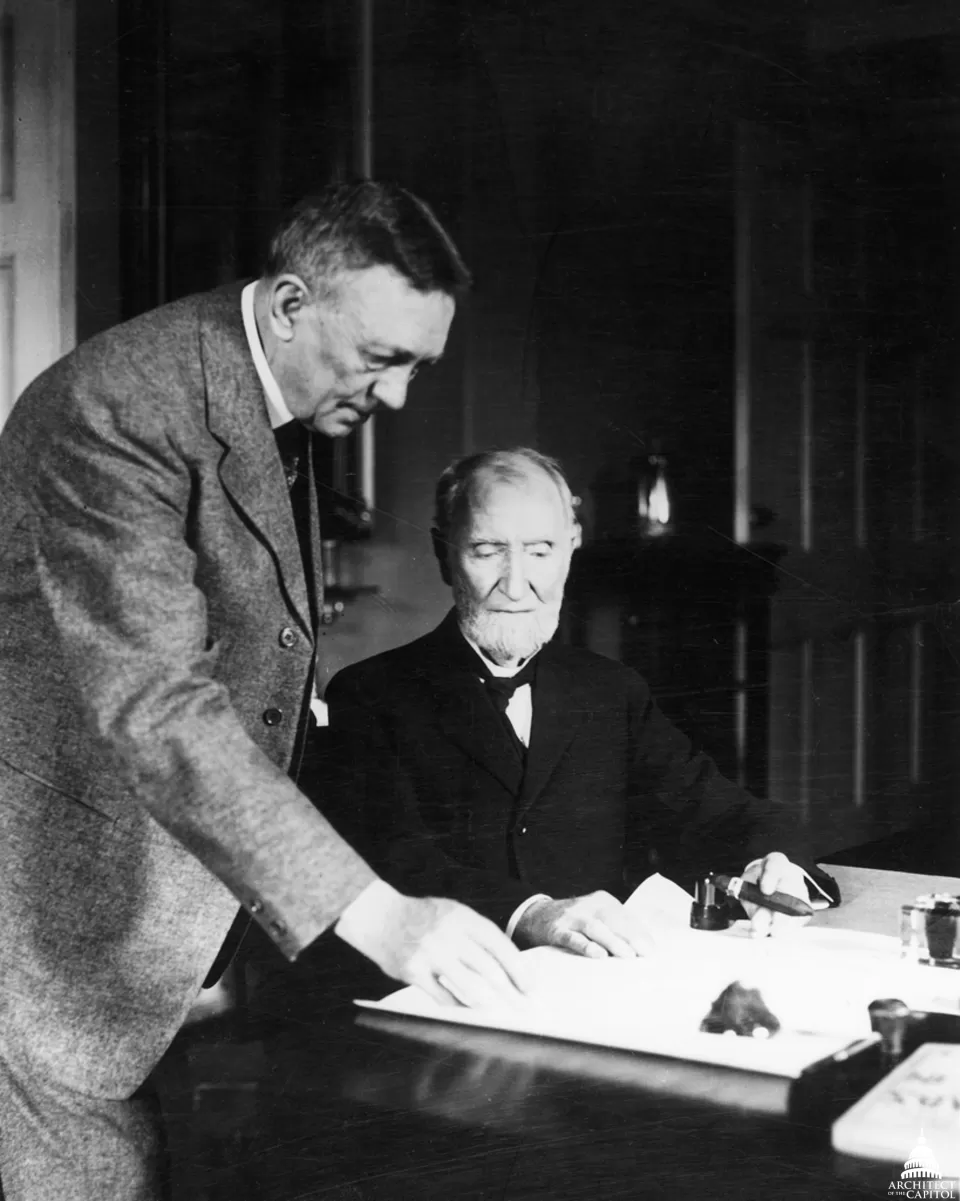 Elliott Woods, left, with Joseph Cannon, right.