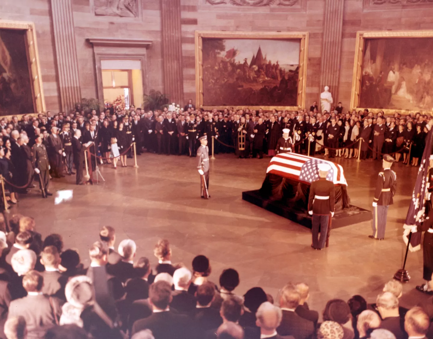 John F. Kennedy lying in state November 24-25, 1963.