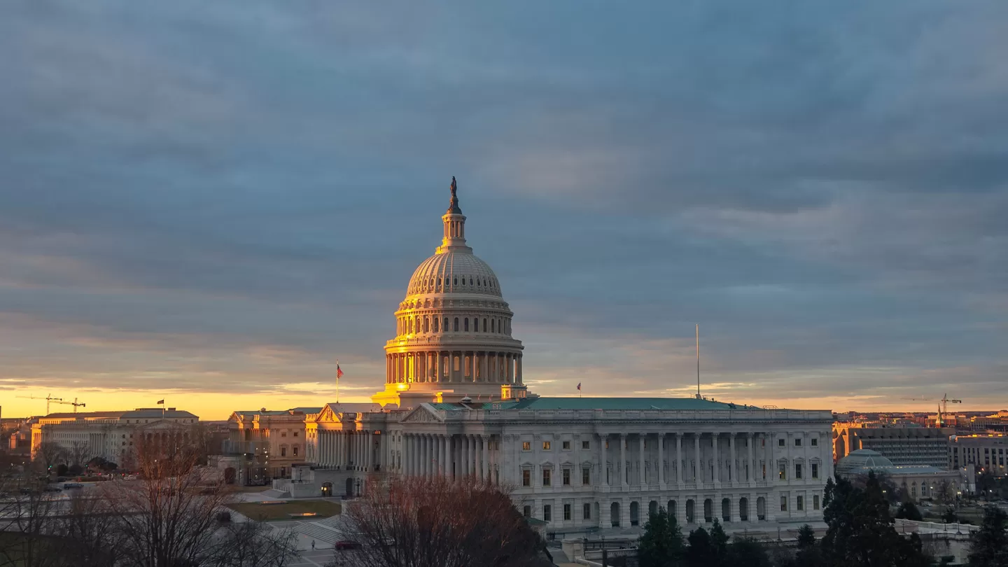 View of the U.S. Capitol during Sunrise in January 2019.