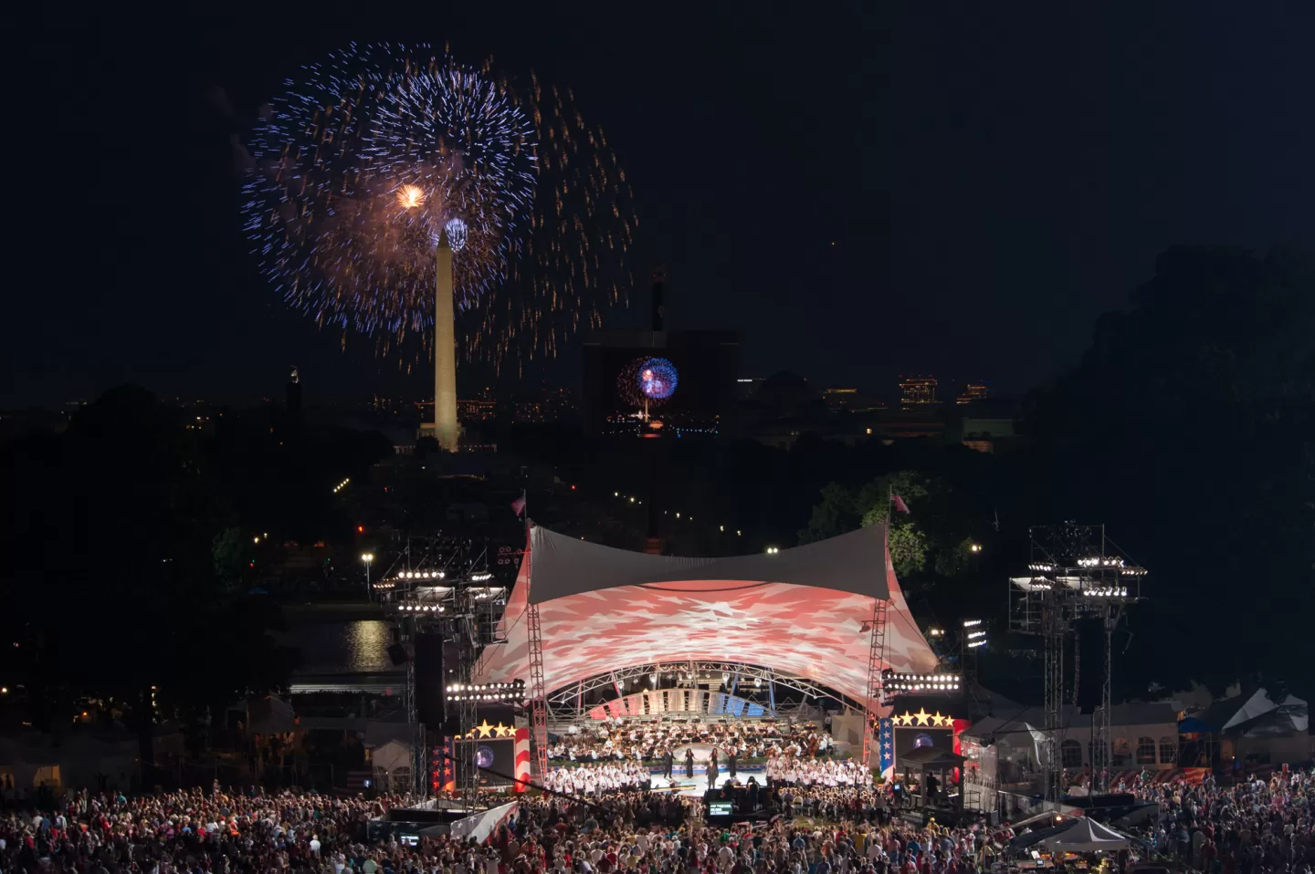 Fireworks during the July 4th concert on the U.S. Capitol's West Front Lawn in 2009.