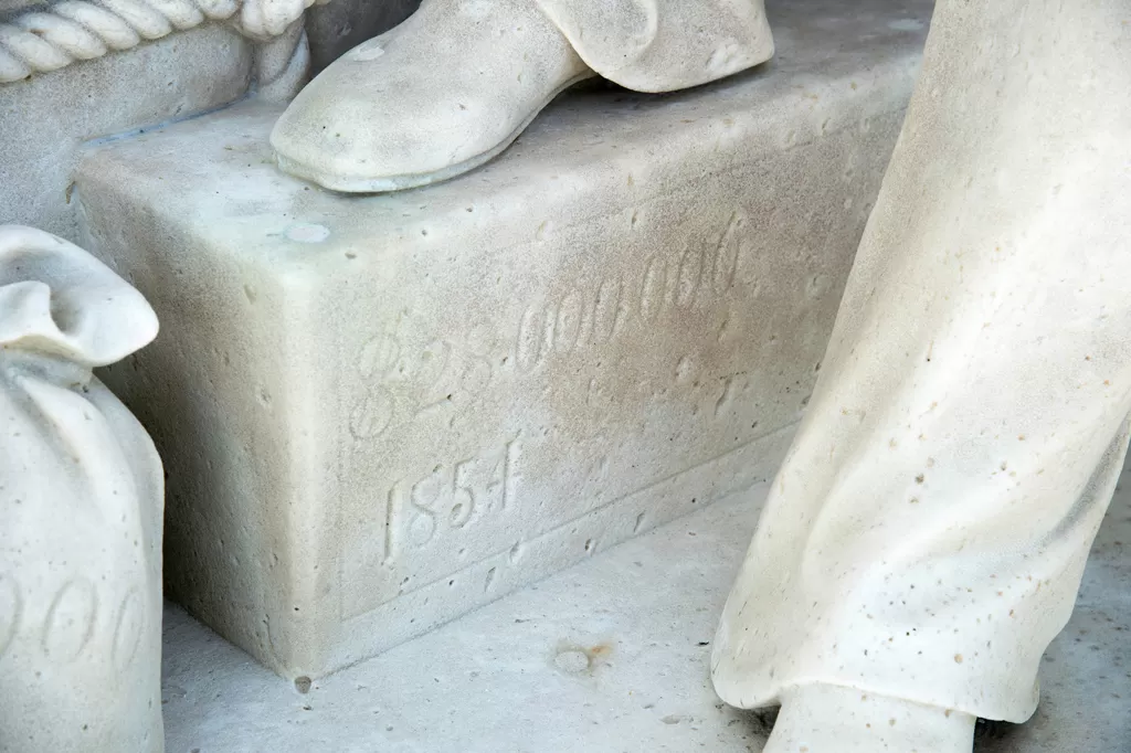 Numbers found on the pediment.