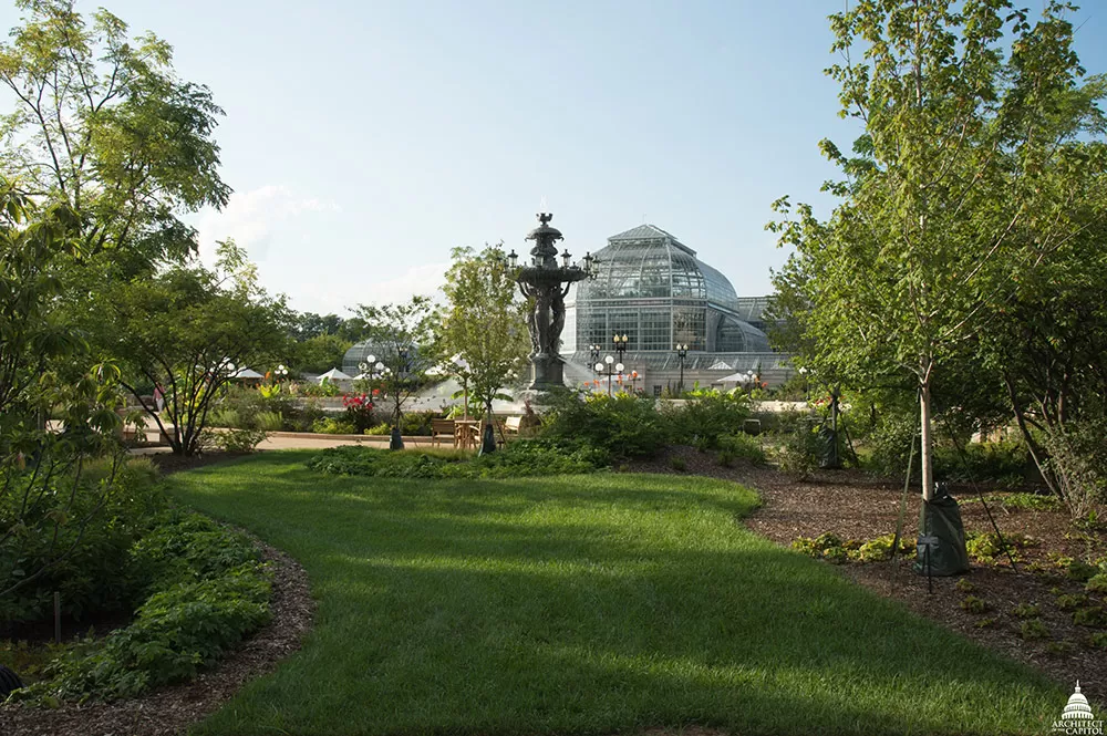 A view of the renovated Bartholdi Park.