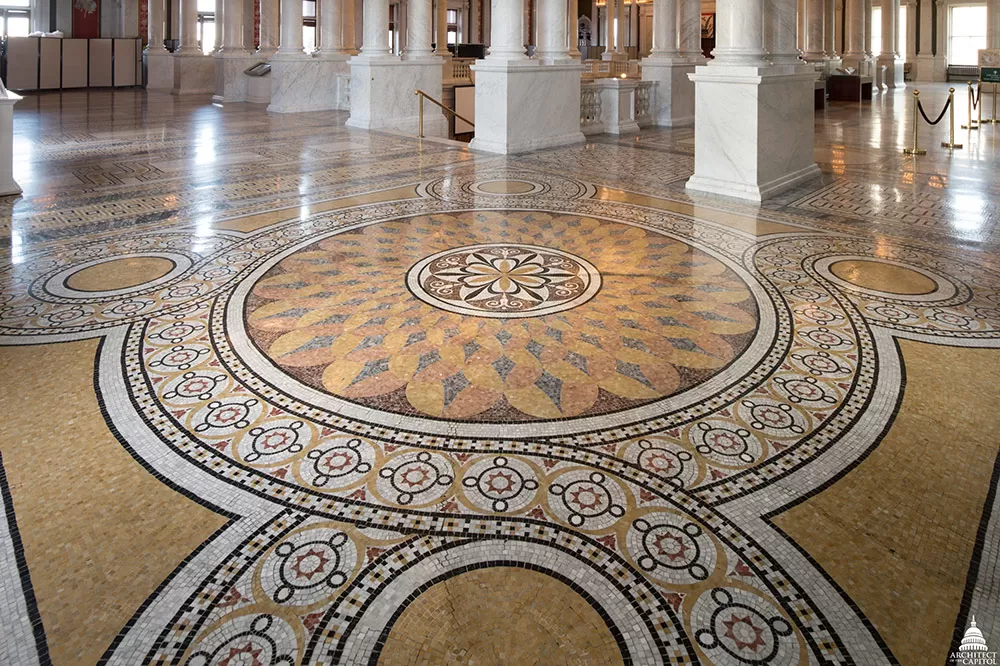 Floor tile at the Library of Congress Thomas Jefferson Building.