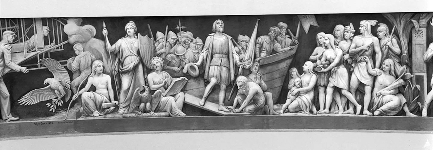Mural of people.