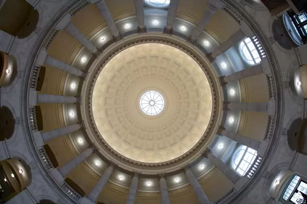 The Cannon Building rotunda has been returned to its original appearance when the building opened in 1908. 