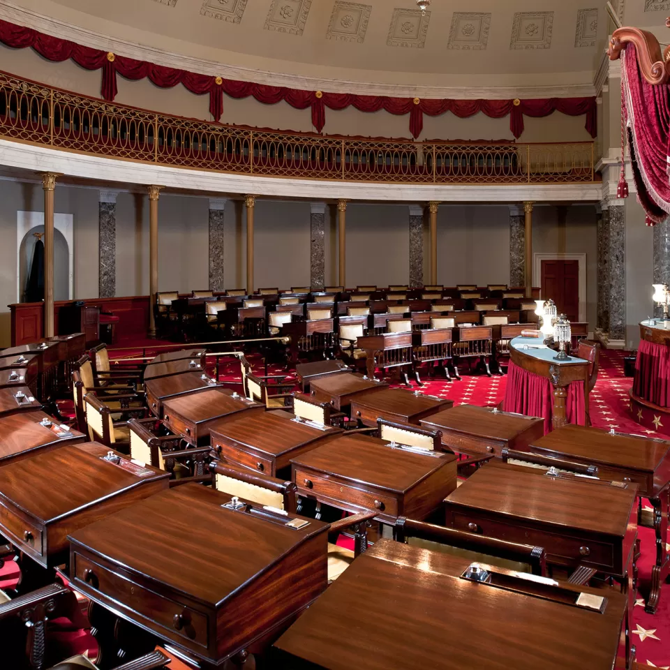 View of the Old Senate Chamber of the U.S. Capitol in Washington, D.C.