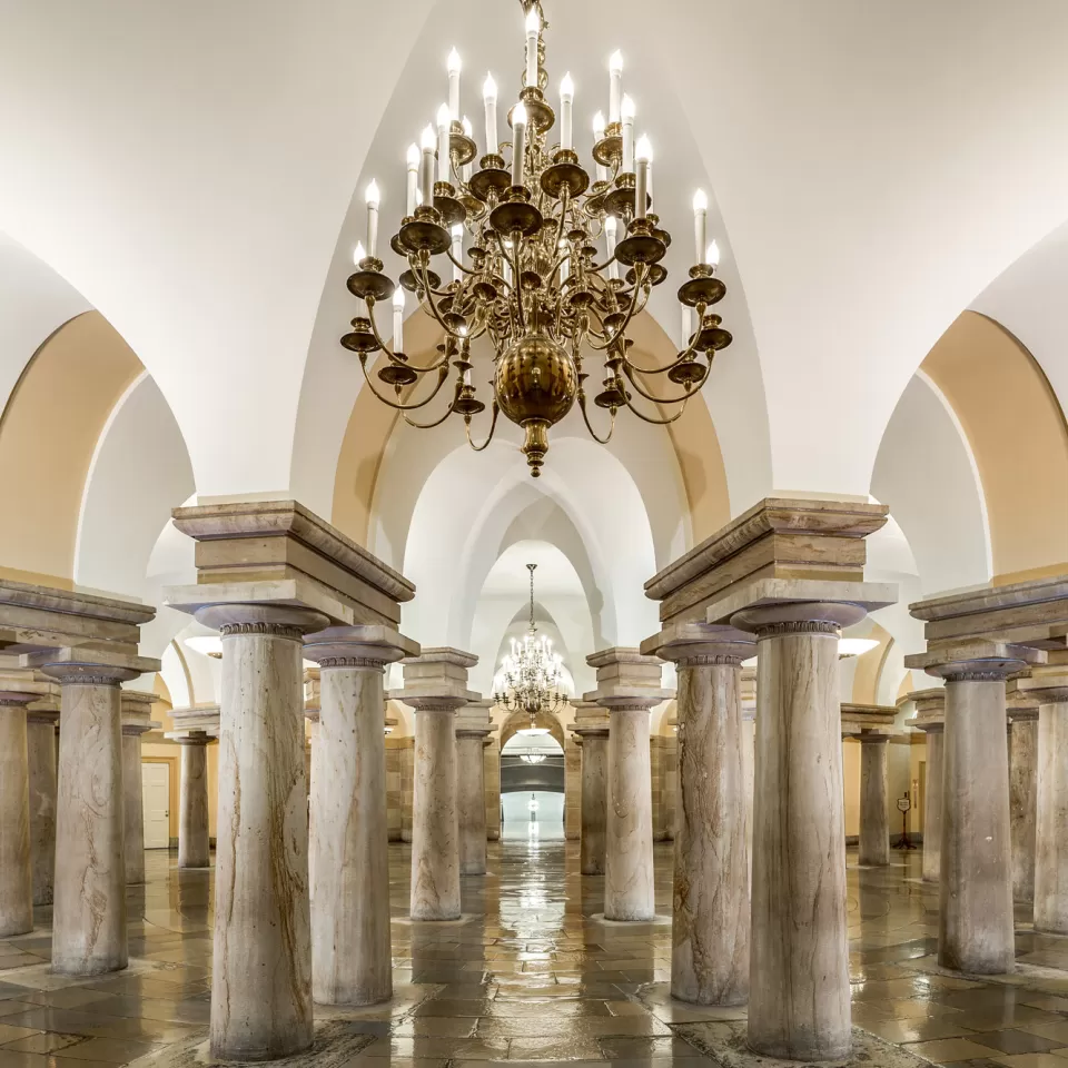 View of the Crypt in the U.S. Capitol.
