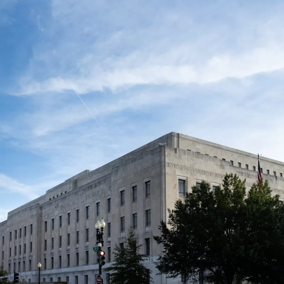 Sky and exterior of a building.