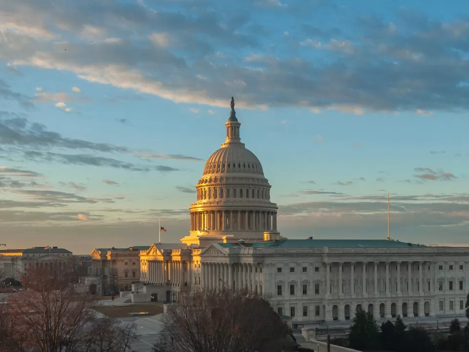 Wide angle view of U.S. Capitol Building