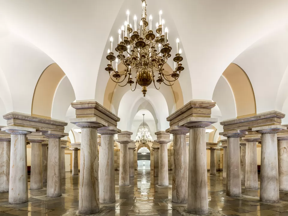 View of the Crypt in the U.S. Capitol.