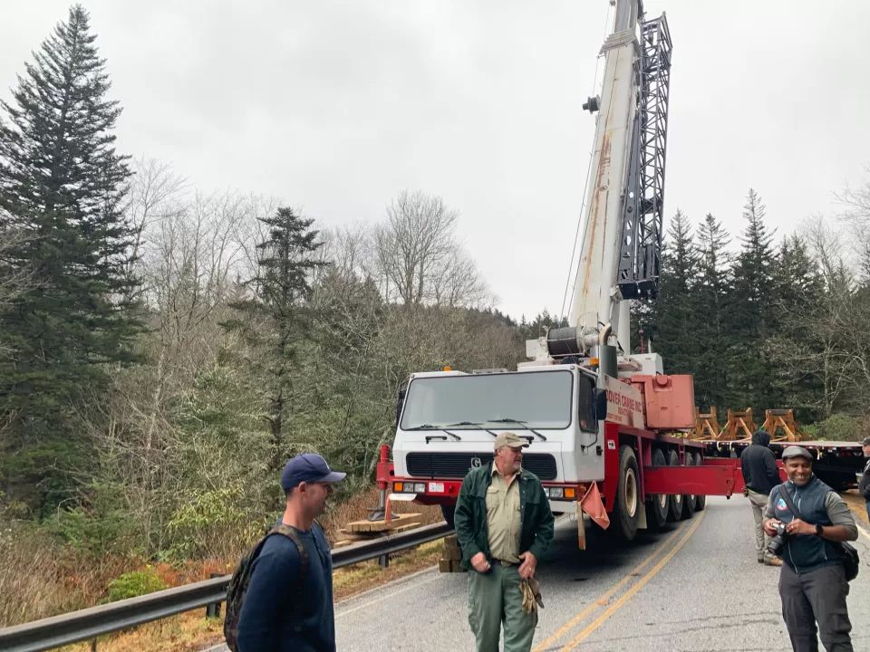 Harvesting the 2022 Capitol Christmas Tree.