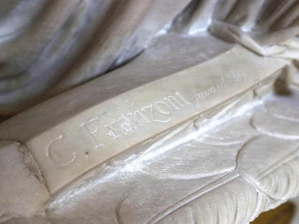 Name carved in marble.