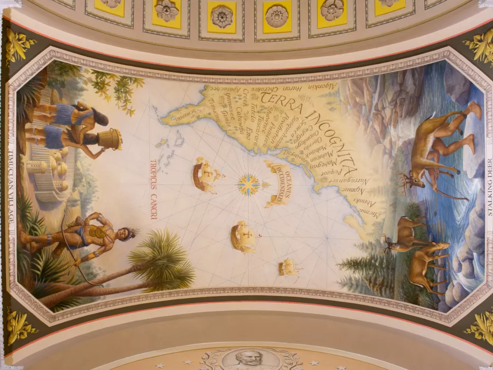 Ceiling mural.