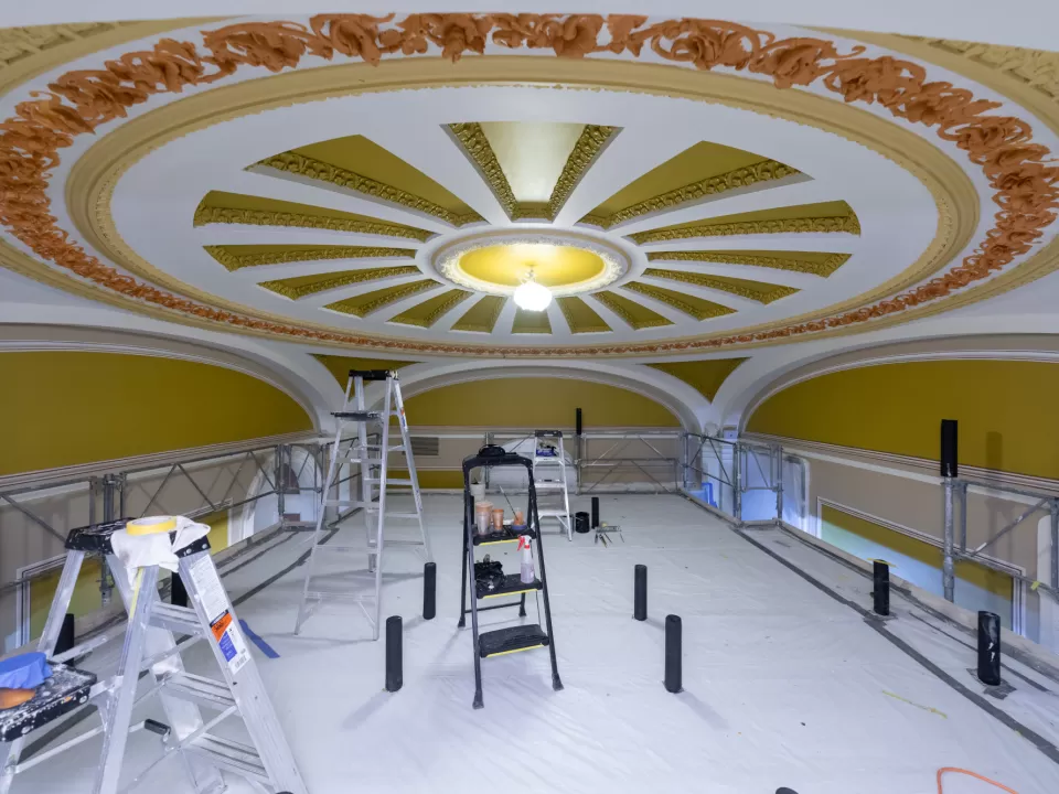 View of a ceiling up close.