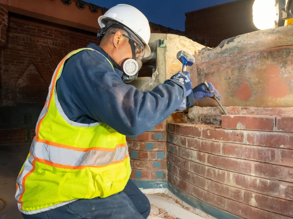 Person working outside.
