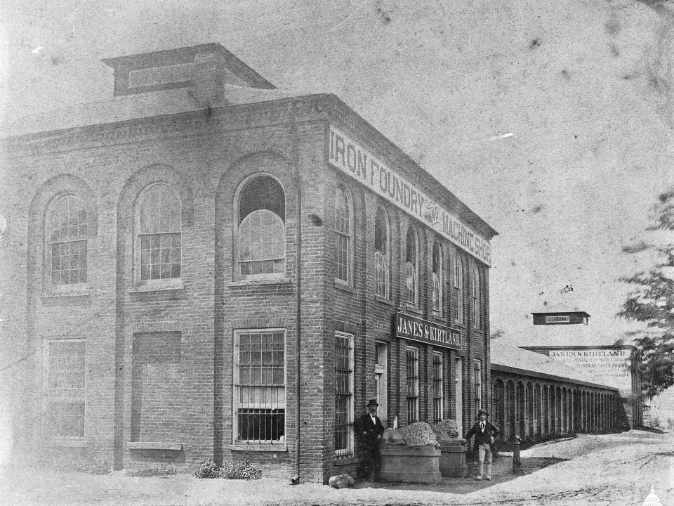 Iron foundry of Janes, Fowler, Kirtland Company in The Bronx, New York, where iron for the Dome was cast at seven cents per pound.