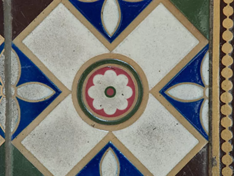 An example of inlaid encaustic tiles, or Minton tiles, used in the flooring of the U.S. Capitol.