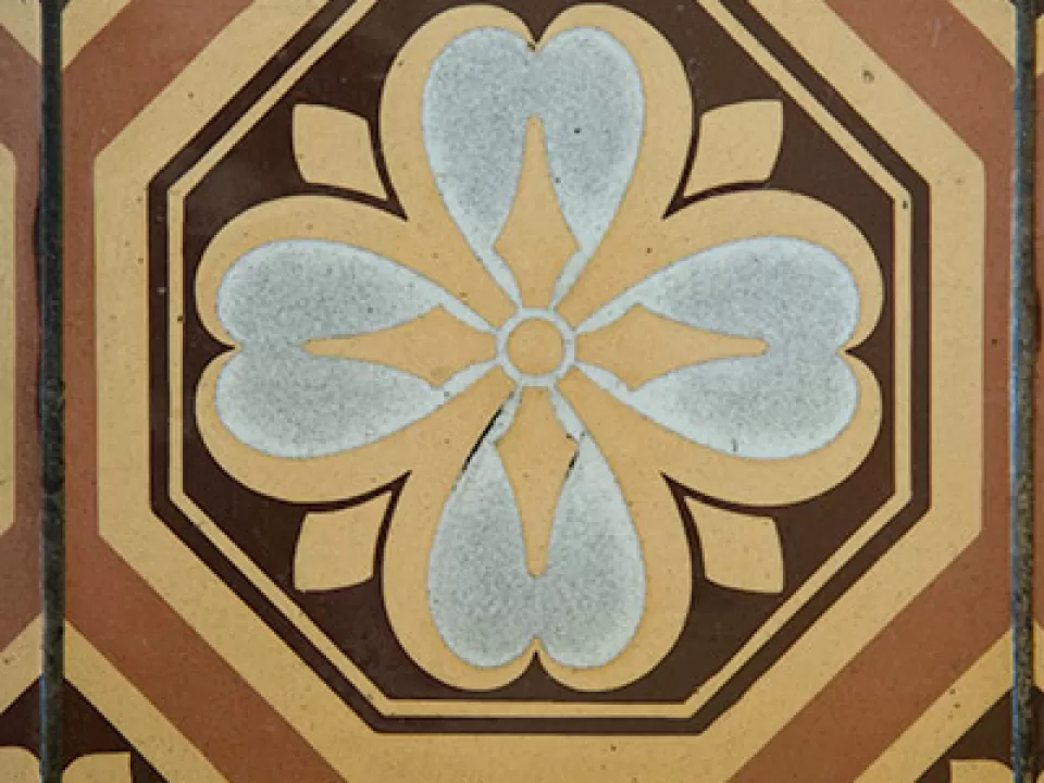 An example of inlaid encaustic tiles, or Minton tiles, used in the flooring of the U.S. Capitol.