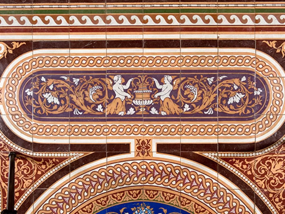 An example of inlaid encaustic tiles, or Minton tiles, used in the flooring of the U.S. Capitol.