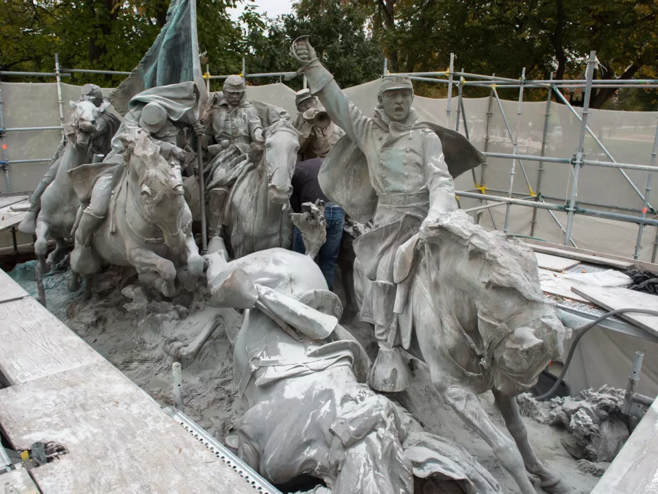 Image of Calvary Group currently under restoration.