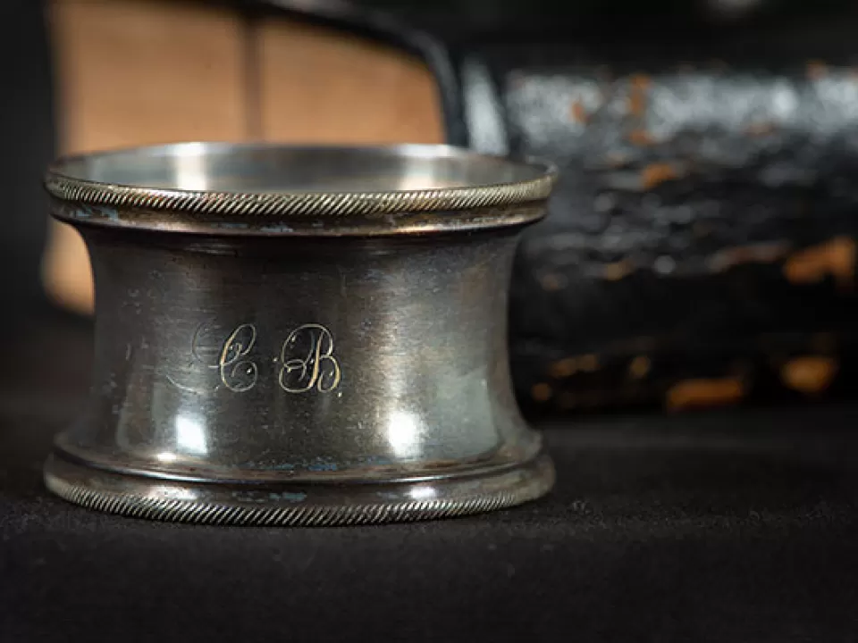 This napkin ring is one of two that once belonged to Constantino Brumidi.