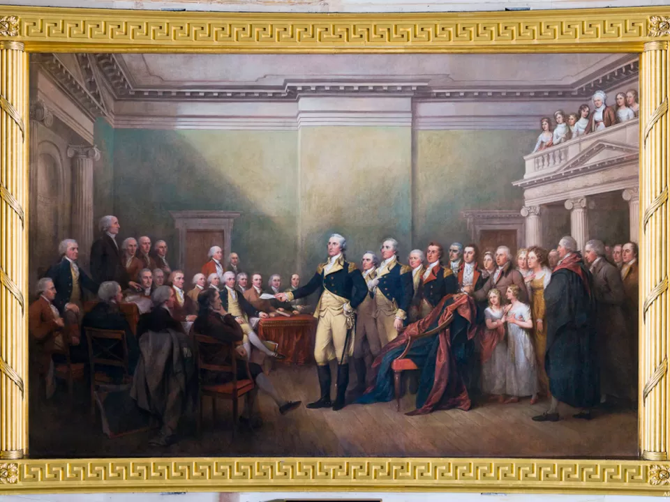 Painting "General George Washington Resigning His Commission" by John Trumbull