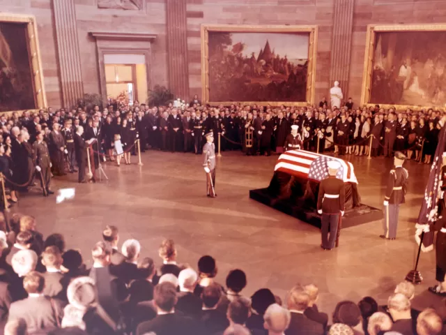 John F. Kennedy lying in state November 24-25, 1963.