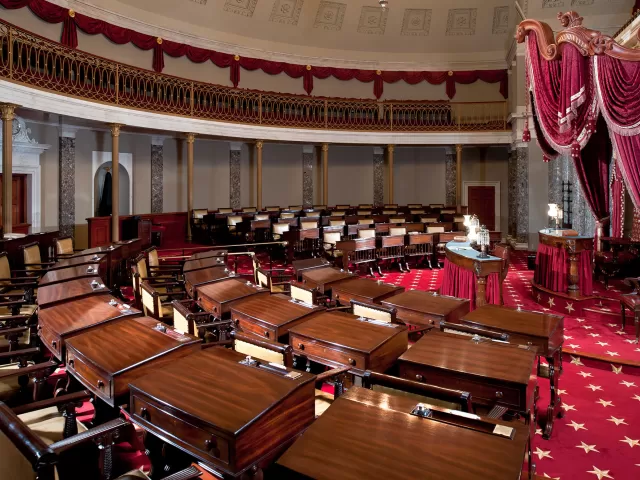 View of the Old Senate Chamber of the U.S. Capitol in Washington, D.C.