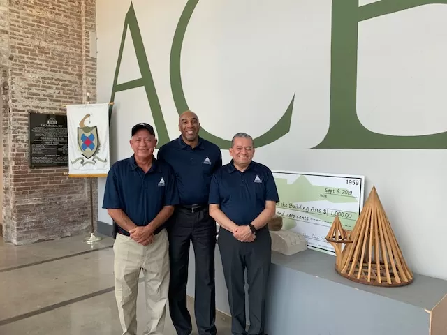 The AOC team at the American College of the Building Arts (ACBA): Mike Miller, John McPhaul and Marvin Cortez.