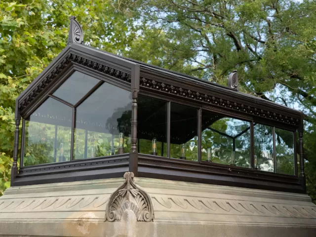 One of the four Olmsted lanterns on the west side of the U.S. Capitol Grounds, restored in 2020.