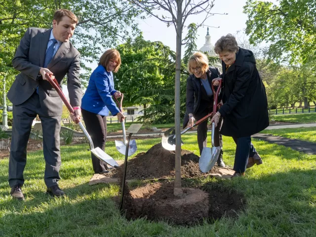 New Hampshire Congressional Delegation at the tree planting ceremony on April 28, 2022.