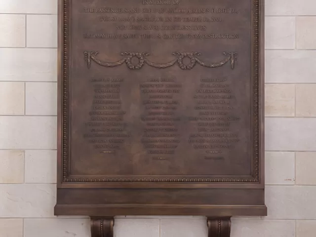 Flight 93 Memorial Plaque at the U.S. Capitol.