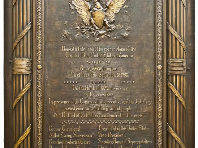 Plaque with an eagle.