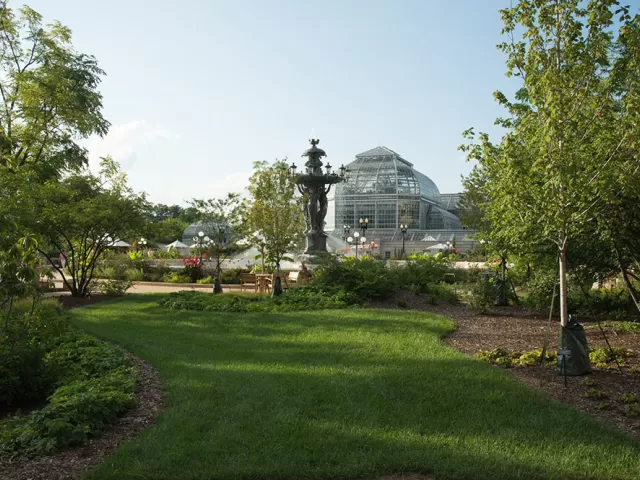 A view of the renovated Bartholdi Park.