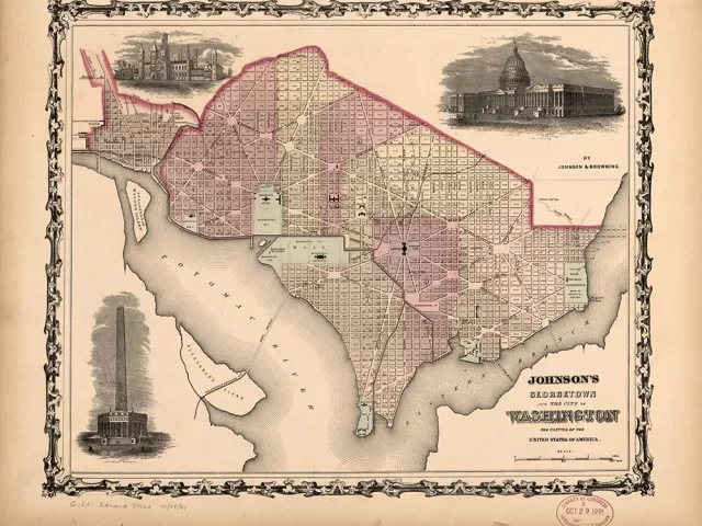 Map of Washington, D.C., in 1861.