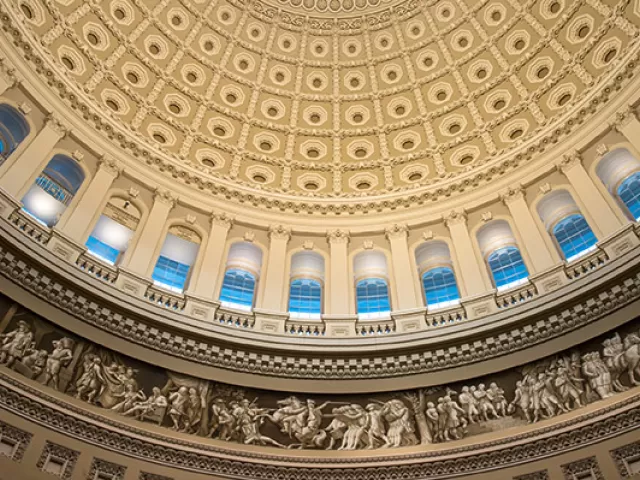 The U.S. Capitol Rotunda is used for important ceremonial events, such as the lying in state of eminent citizens and the dedication of works of art.