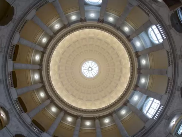The Cannon Building rotunda has been returned to its original appearance when the building opened in 1908. 