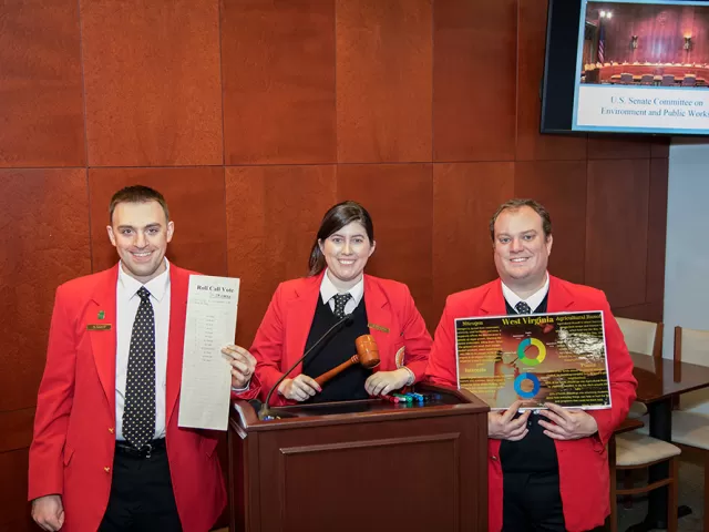 Visitor Guides Andrew Tremel, Carrie Gallagher and Brandon Hintze who made the Student Program so successful.