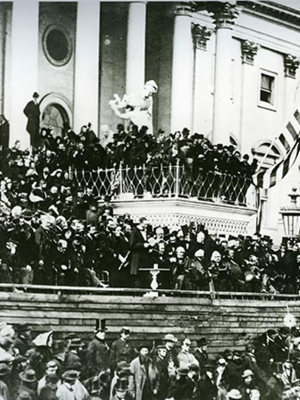 Abraham Lincoln's second presidential inauguration at the U.S. Capitol in 1865.