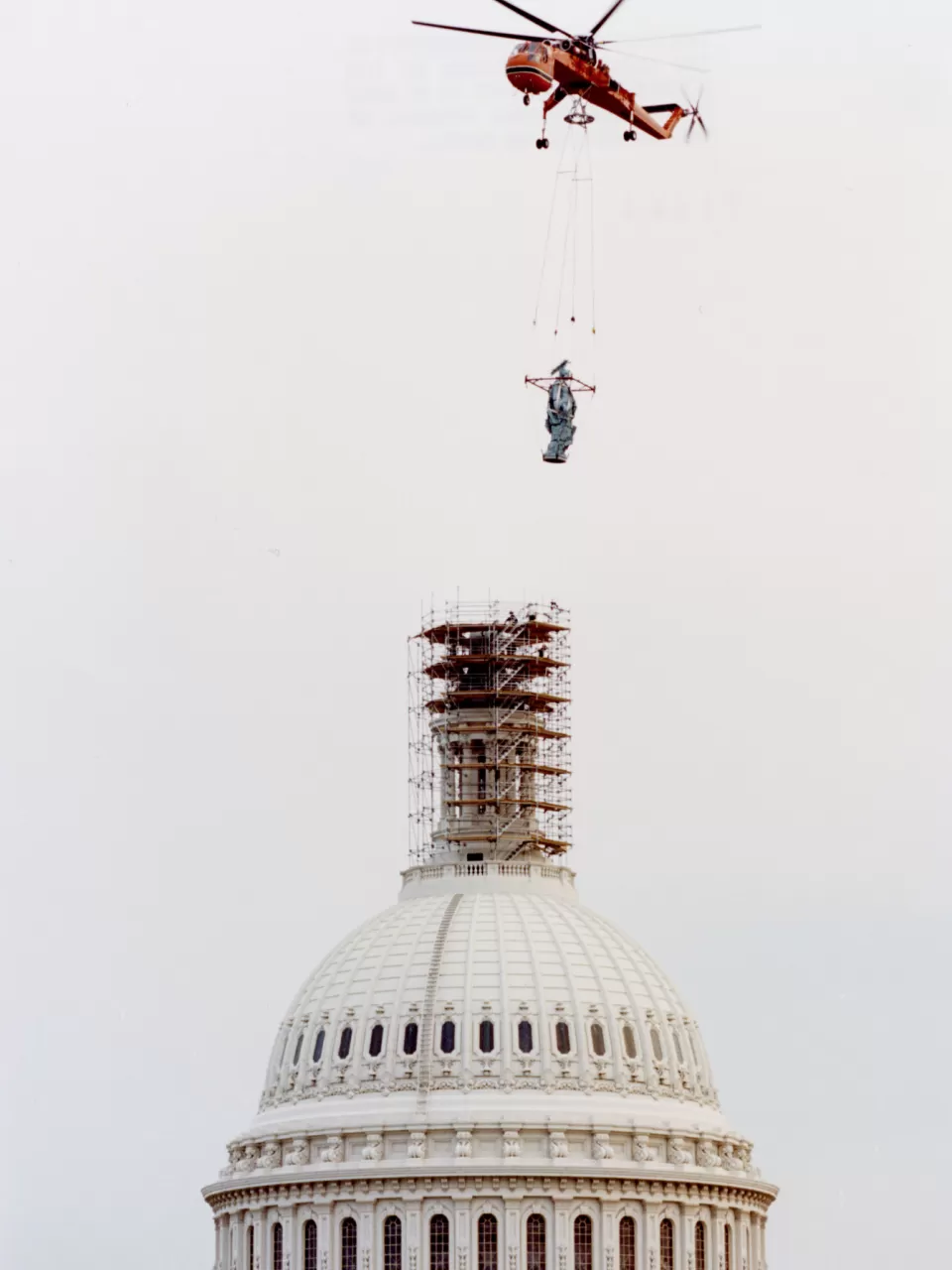 Helicopter and Capitol Dome.