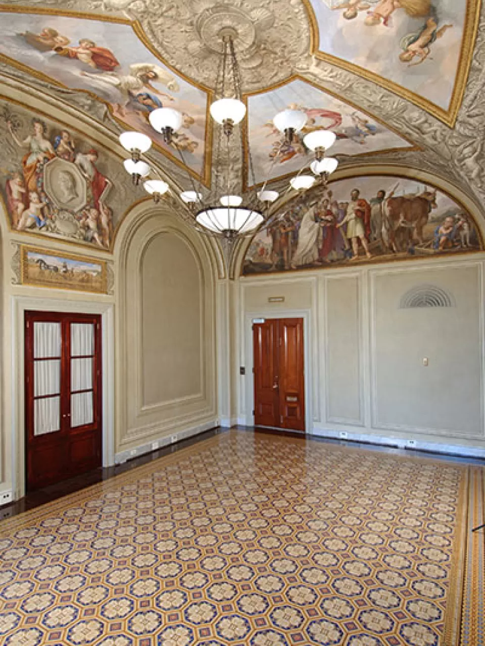 Room H-144 of the U.S. Capitol. Originally designed for the House Committee on Agriculture.