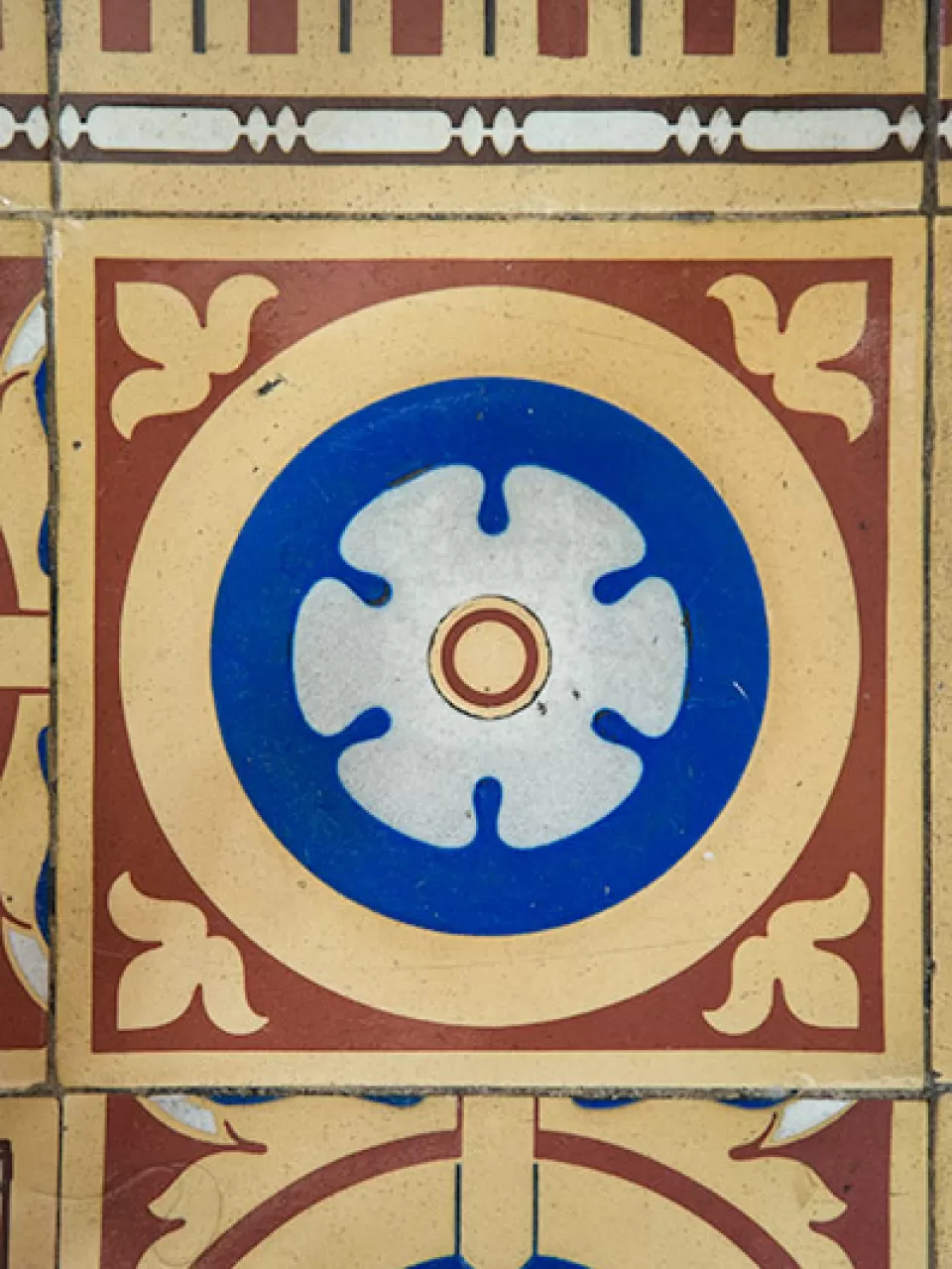 An example of inlaid encaustic tiles, or Minton tiles, used in the flooring of the U.S. Capitol.