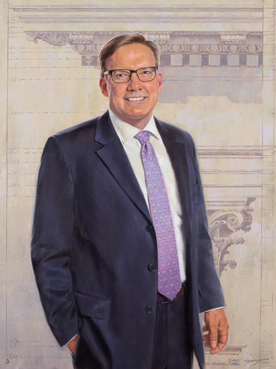 Official painted portrait of 11th Architect of the Capitol Stephen T. Ayers.