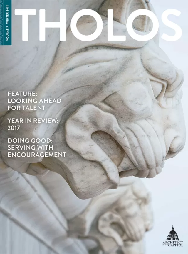 Tholos Magazine cover, Volume 7 Winter 2018.